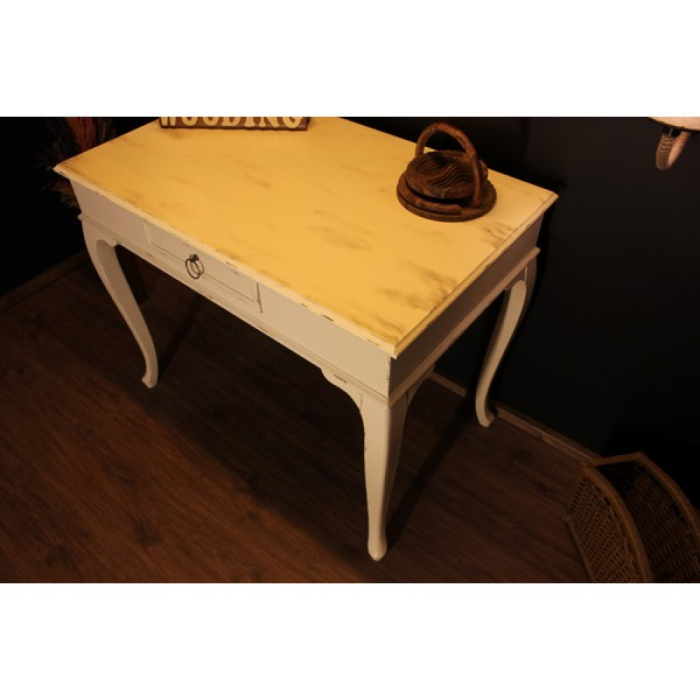 Wooding 100 cm Masif Eskitme Krem Çalışma Masası - 100 x 60 cm Çalışma Masası Fiyatı