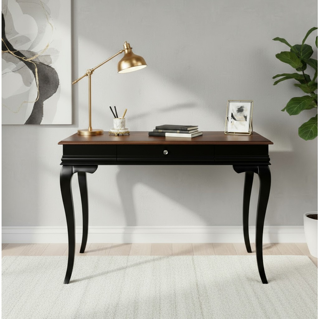 Wooding Mobilya 110 cm Masif Rustik Siyah Ceviz Çalışma Masası - 110x70 - Siyah - Ceviz Çalışma Masası Fiyatı