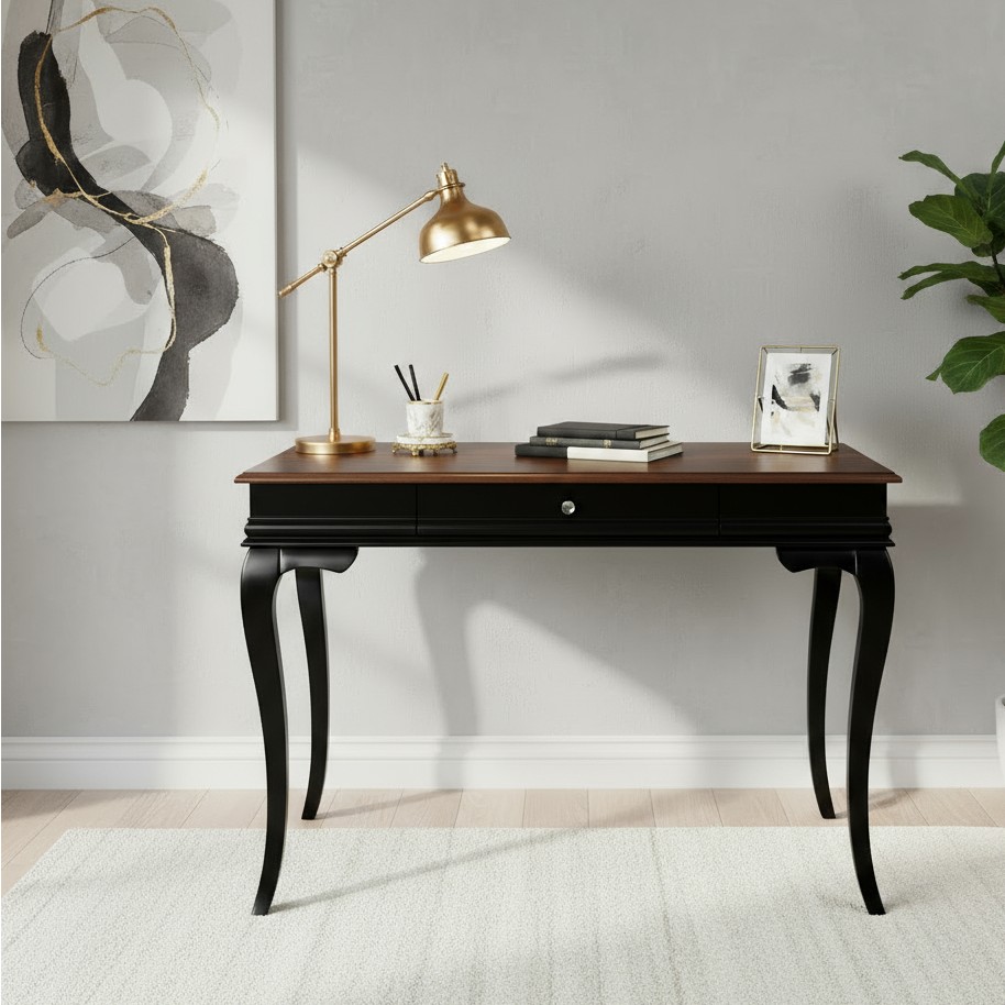 Wooding Mobilya 120 cm Masif Rustik Siyah Ceviz Çalışma Masası - 120x80 - Siyah - Ceviz Çalışma Masası Fiyatı