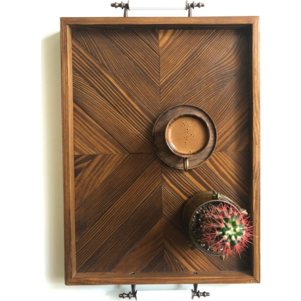 WoodLog Art Studio Dekoratif Ahşap Tepsi Servis Tepsisi Fiyatı