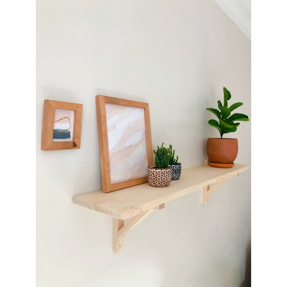 WoodLog Art Studio Masif Ahşap Dekoratif Duvar Rafı 49 cm Kitaplık - Duvar Rafı & CD / DVD Rafı Fiyatı