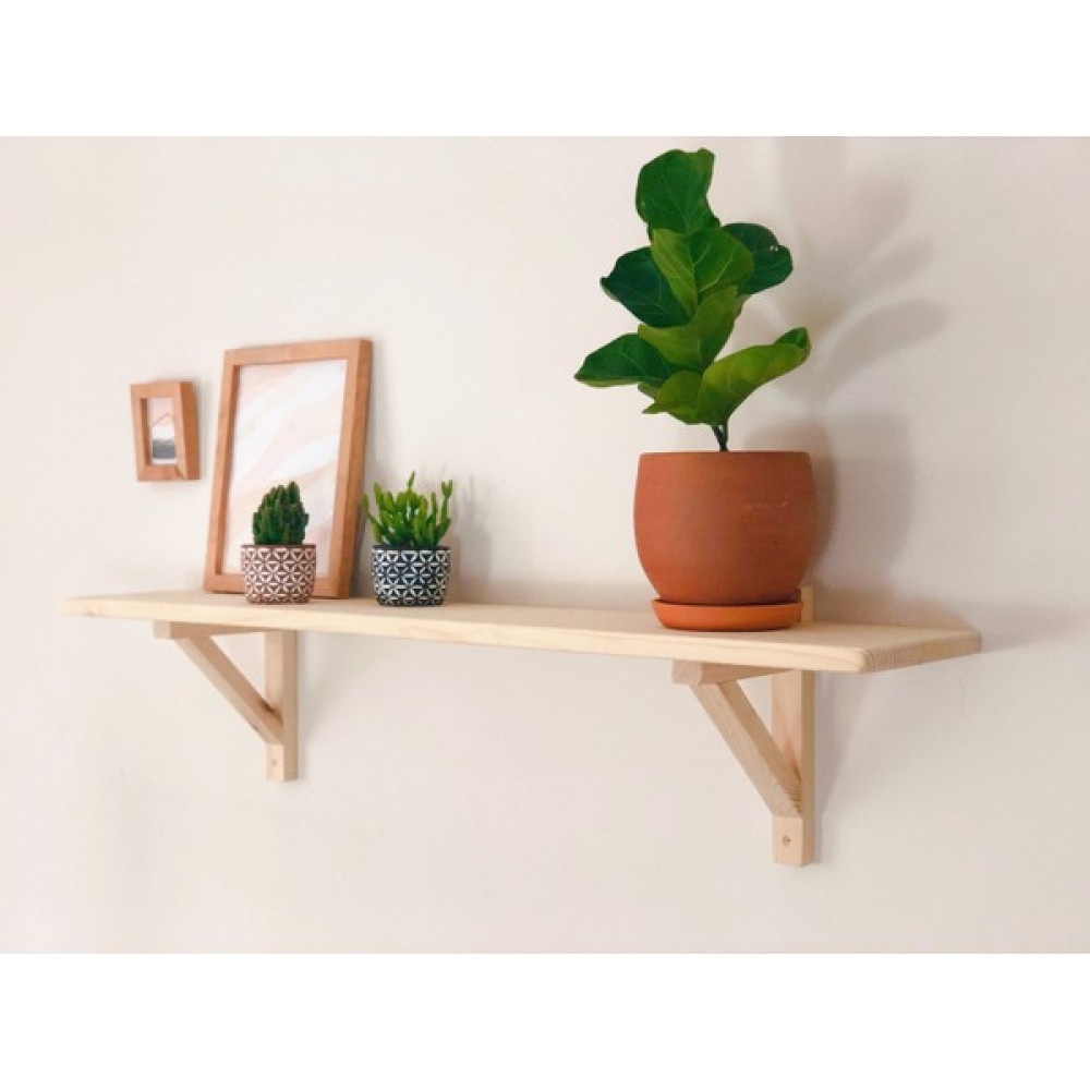 WoodLog Art Studio Masif Ahşap Dekoratif Duvar Rafı 90 cm Kitaplık - Duvar Rafı & CD / DVD Rafı Fiyatı