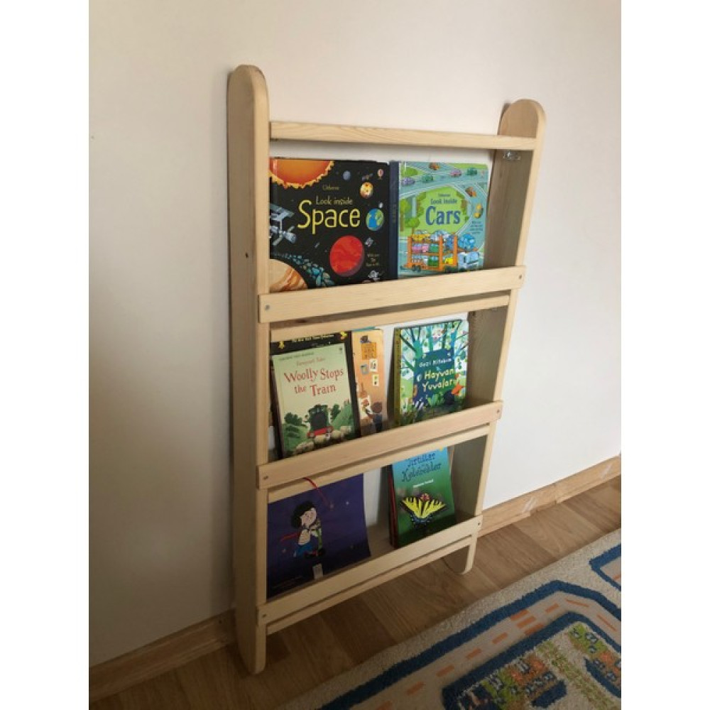 WoodLog Art Studio Masif Ahşap Montessori Kitaplık Kitaplık Fiyatı