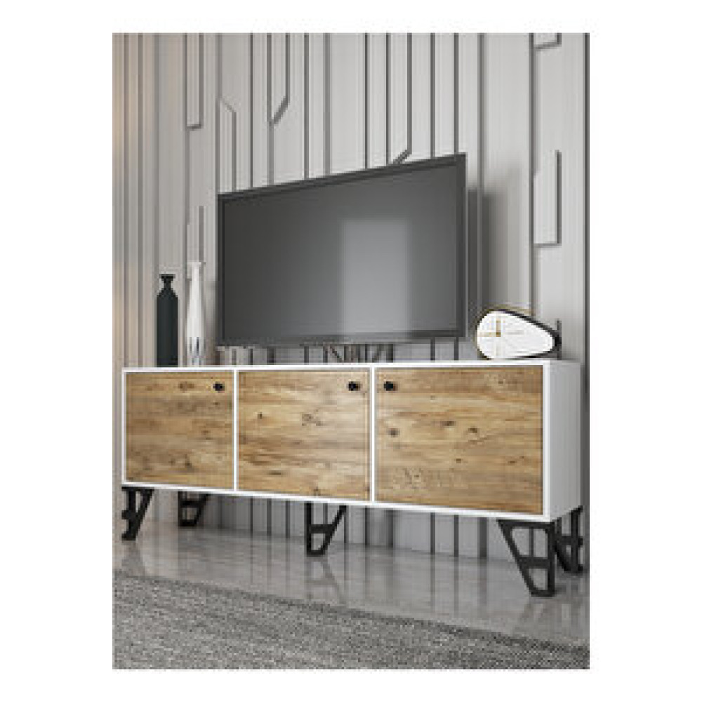 Wood’n Love Bello 160cm Tv-beyaz-atlantik Çam/siyah Tv Ünitesi / Sehpası Fiyatı