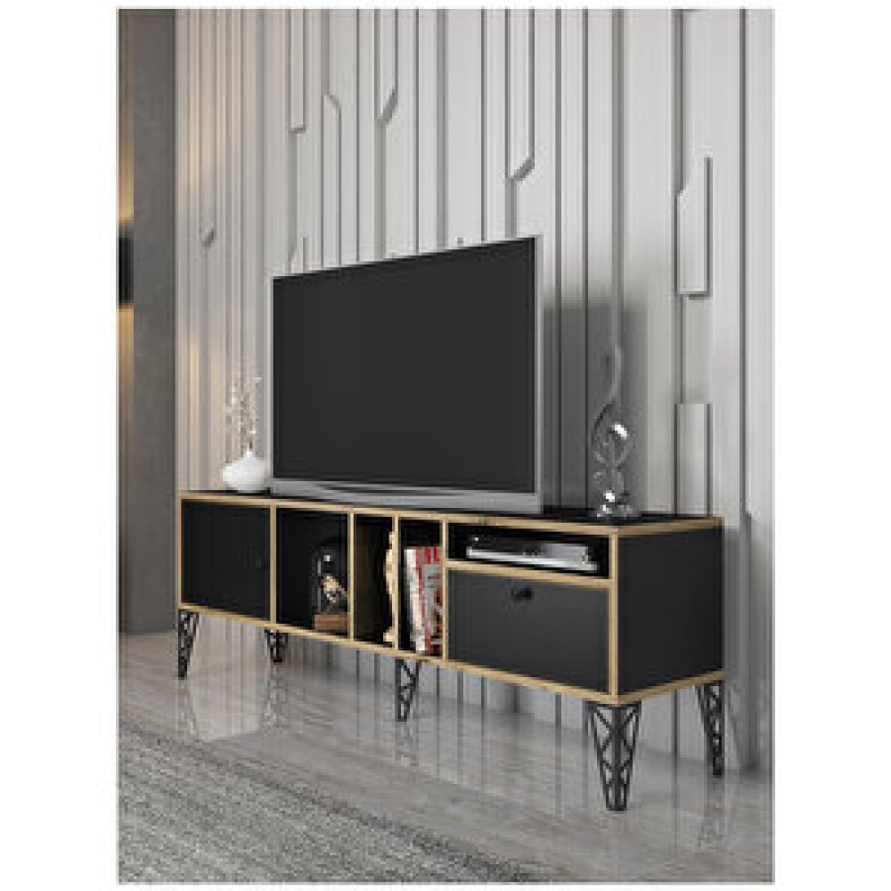 Wood’n Love Cercei 160cm Tv-atlantik Çam-siyah/siyah Tv Ünitesi / Sehpası Fiyatı