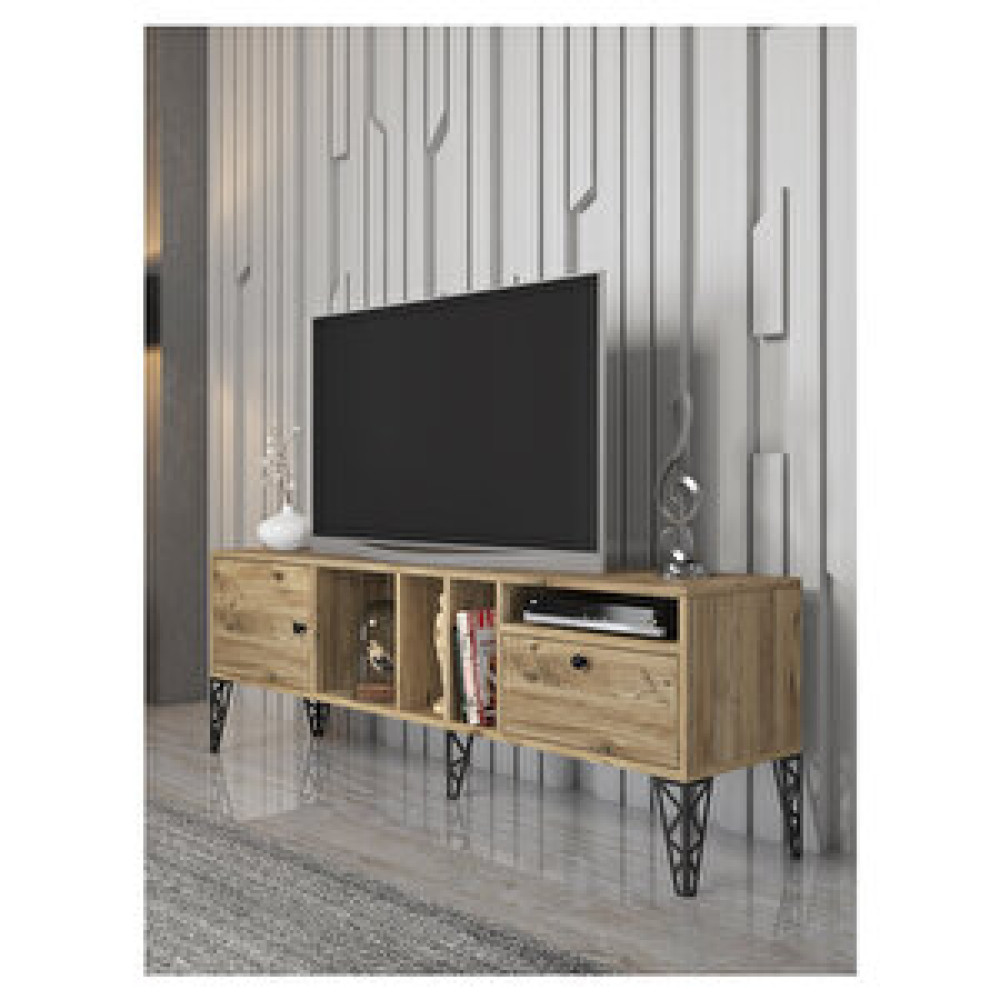 Wood’n Love Cercei 160cm Tv-atlantik Çam/siyah Tv Ünitesi / Sehpası Fiyatı
