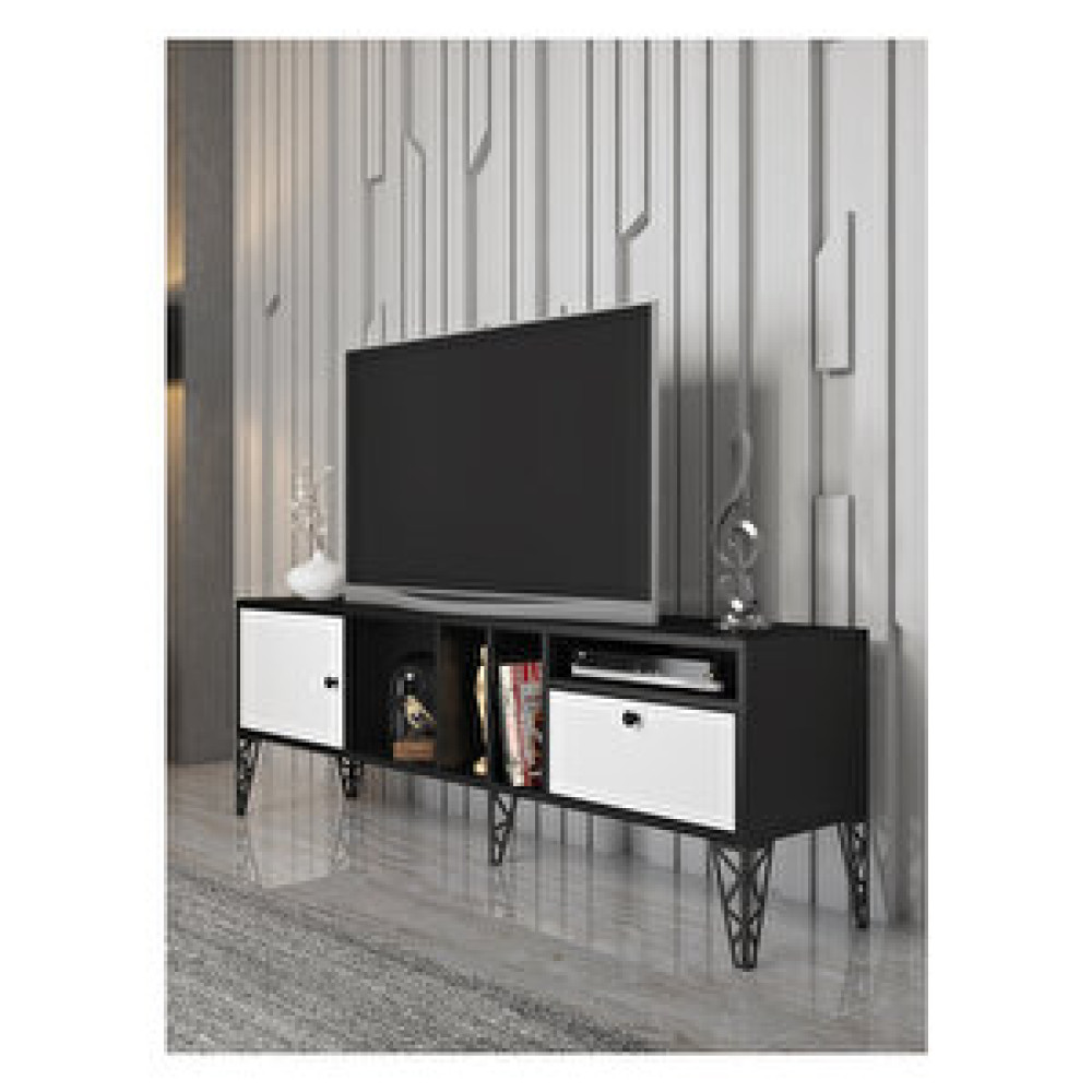 Wood’n Love Cercei 160cm Tv-beyaz-siyah/siyah Tv Ünitesi / Sehpası Fiyatı