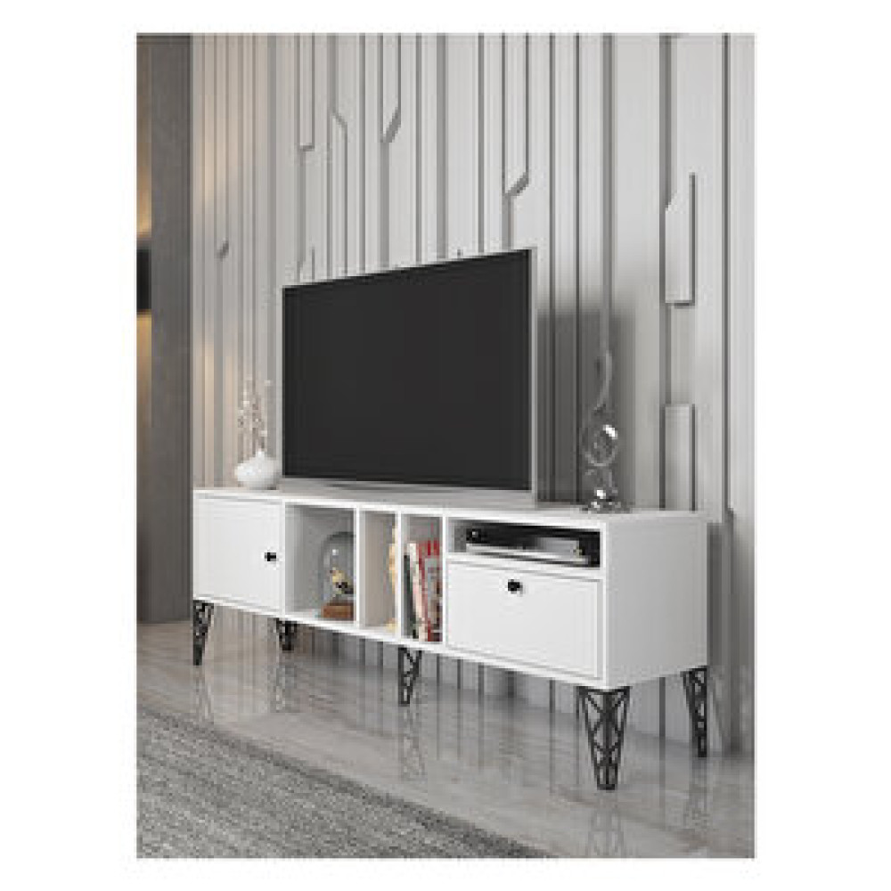 Wood’n Love Cercei 160cm Tv-beyaz/siyah Tv Ünitesi / Sehpası Fiyatı