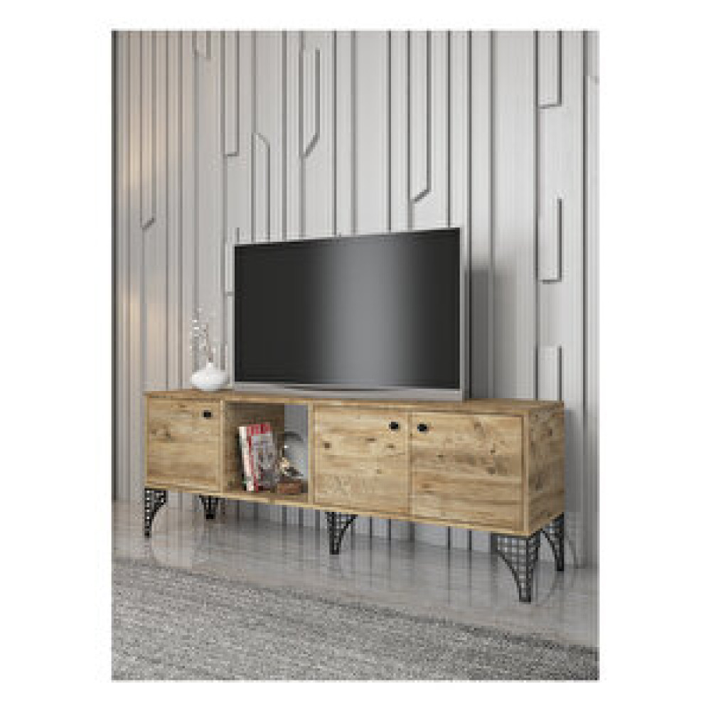 Wood’n Love Hira 160cm Tv-atlantik Çam/siyah Tv Ünitesi / Sehpası Fiyatı