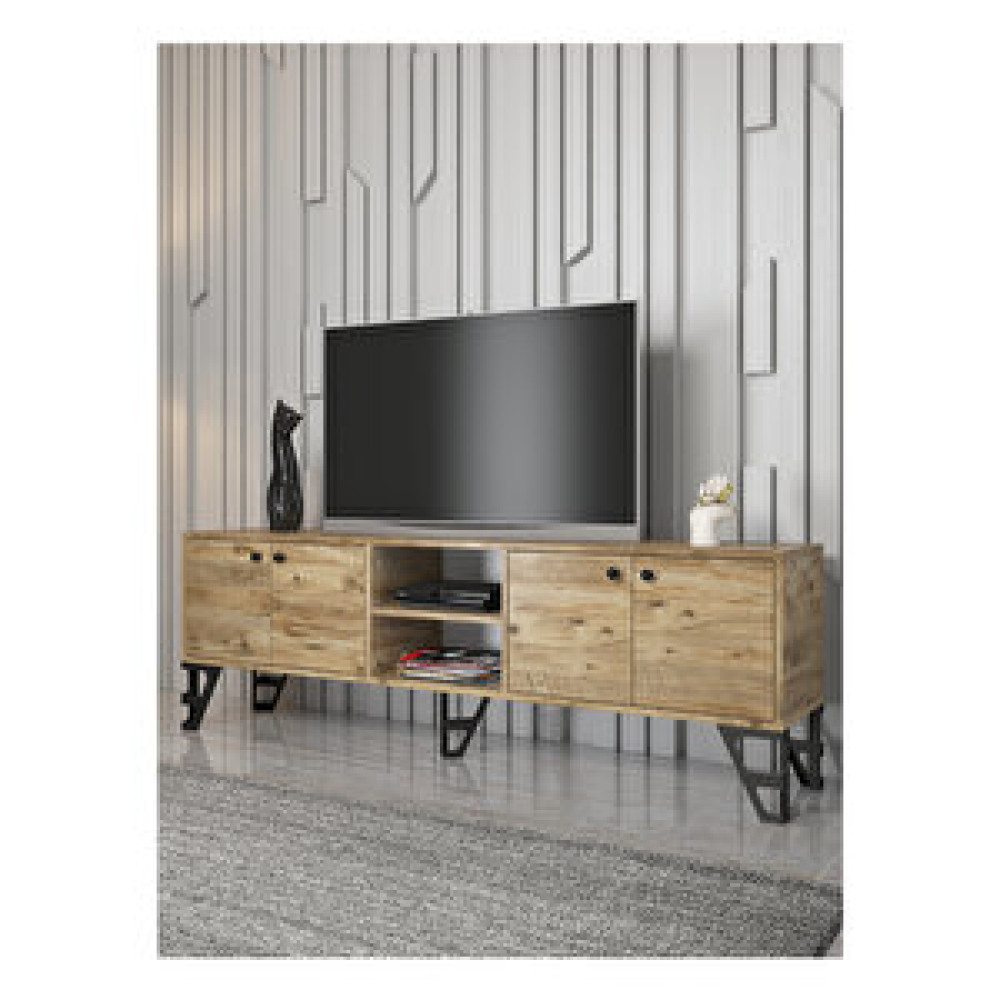 Wood’n Love Sofia 180cm Tv-atlantik Çam/siyah Tv Ünitesi / Sehpası Fiyatı