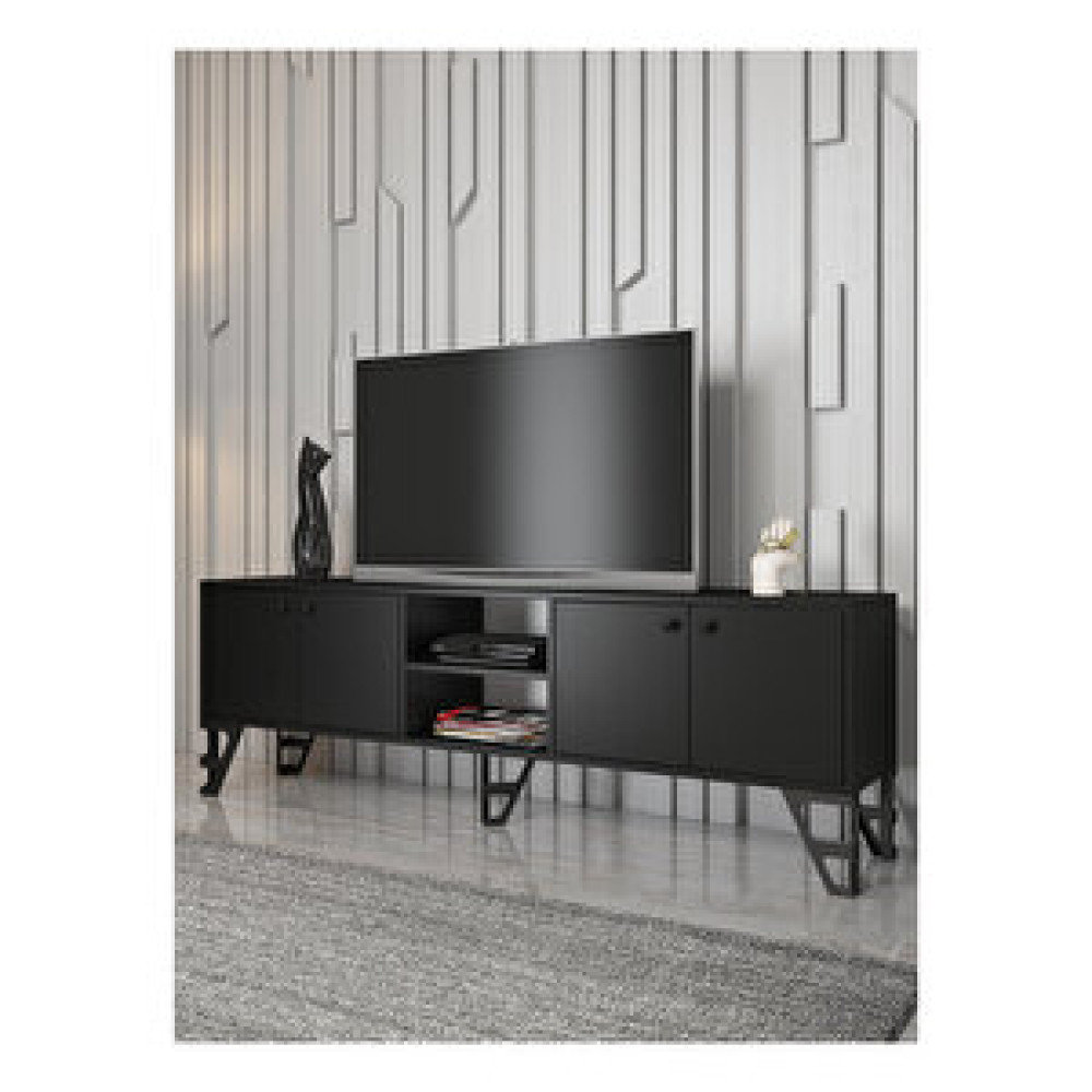 Wood’n Love Sofia 180cm Tv-siyah/siyah Tv Ünitesi / Sehpası Fiyatı