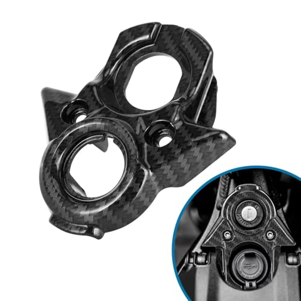 Woodniu Racein Key Switch Cover for Surron Light Bee X S and Segway X160 X260, Ignition Lighter Plate Sur Ron Parts,Imitation Carbon Fiber Suron Accessories(Water Transfer,Glossy)