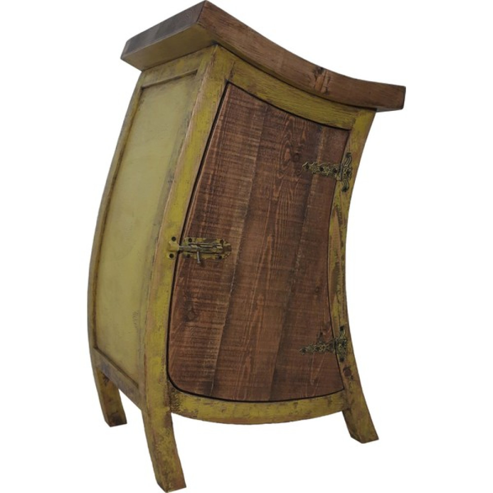 Woodshop Türkiye Özel Tasarım Vintage Komidin, Eskitme Dresuar, Yan Sehpa, Ahşap Çok Amaçlı Dolap, El Yapımı Benzersiz Mobilyalar - Sarı Gardrop & Dolap Fiyatı