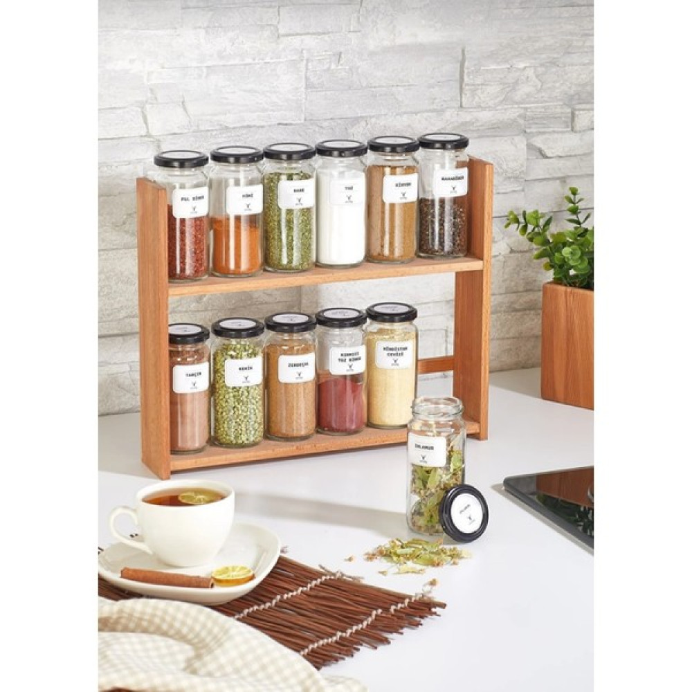 Woodsy 12 Kavanozlu Baharatlık 244 ml , Ahşap Stantlı Baharatlık Takımı 24 Adet Baharat Etiketi Baharat Setleri & Baharatlıklar Fiyatı