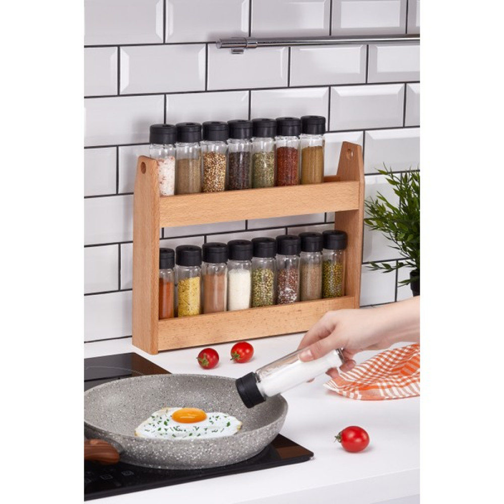 Woodsy 16 Lı Baharatlık Takımı, Ahşap Stantlı 16 Lı Baharatlık Baharat Setleri & Baharatlıklar Fiyatı