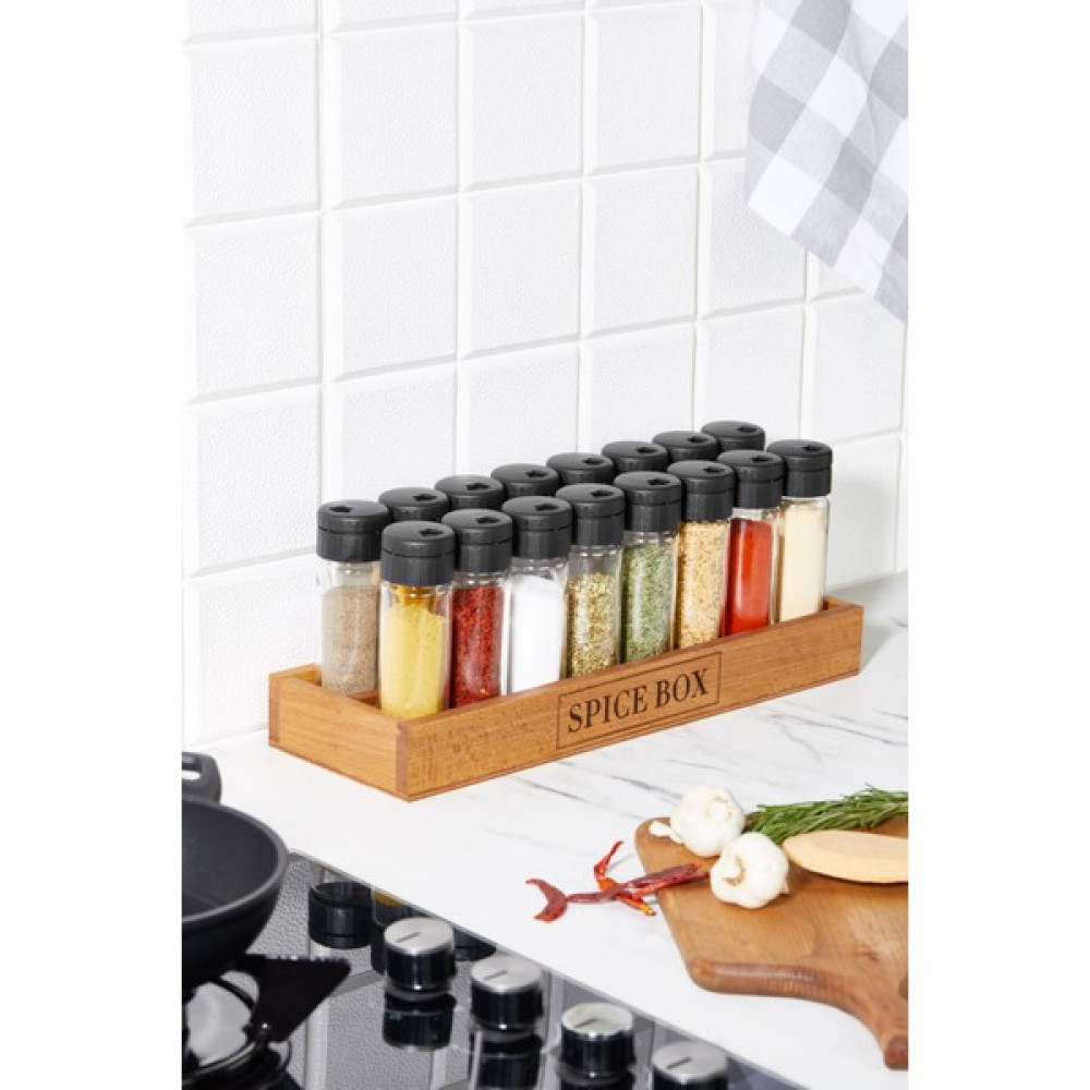 Woodsy 16 Lı Baharatlık Takımı Ahşap Stantlı Baharatlık Baharat Setleri & Baharatlıklar Fiyatı