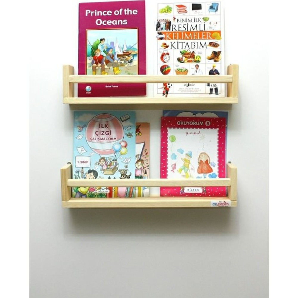 Woodwoork 2'li Montessori Kitaplık Duvar Rafı Kitaplık - Duvar Rafı & CD / DVD Rafı Fiyatı