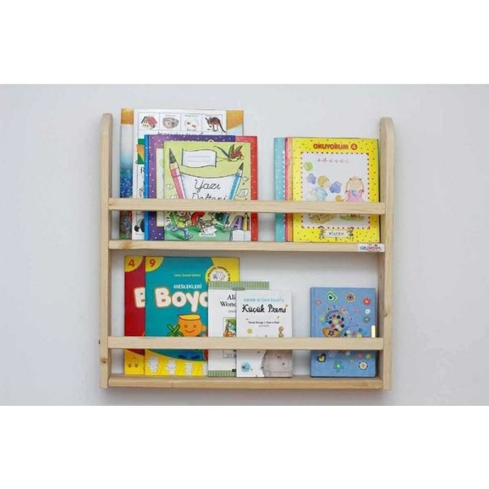 Woodwoork Ahşap Bebek Çocuk Odası Duvar Rafı Kitaplık Raf 2 Katlı Kitaplık - Duvar Rafı & CD / DVD Rafı Fiyatı