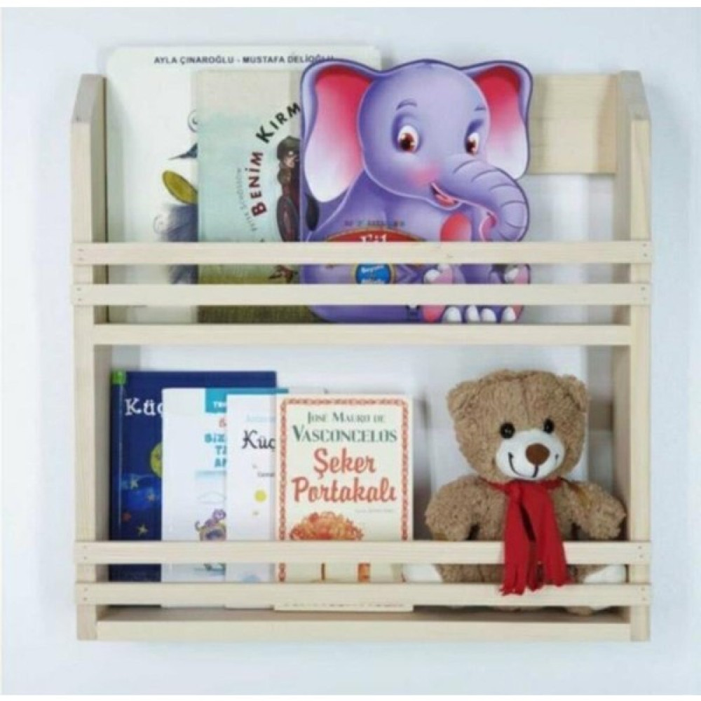 Woodwoork Ahşap Bebek Çocuk Odası Montessori Kitaplık Iki Katlı Duvar Rafı Kitaplık Fiyatı