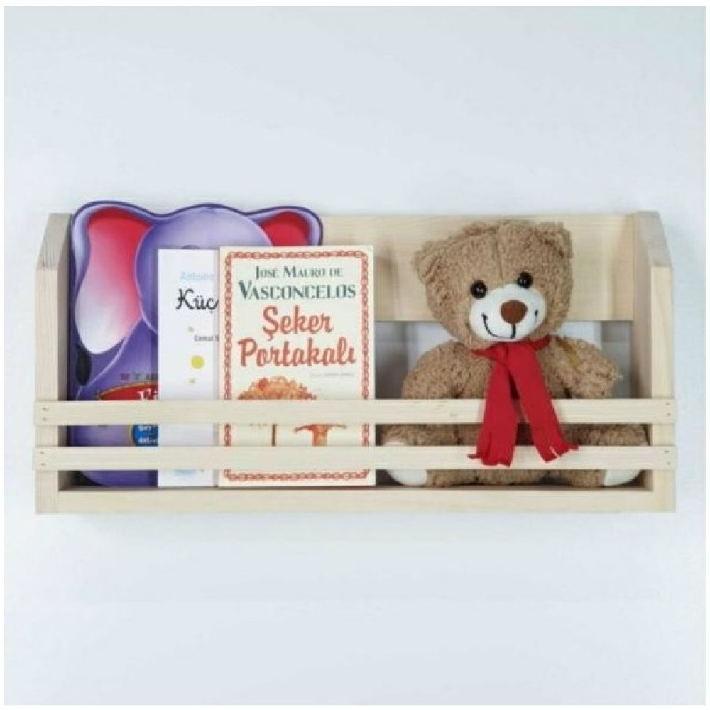 Woodwoork Ahşap Bebek Çocuk Odası Montessori Kitaplık Tek Katlı Duvar Rafı Kitaplık - Duvar Rafı & CD / DVD Rafı Fiyatı