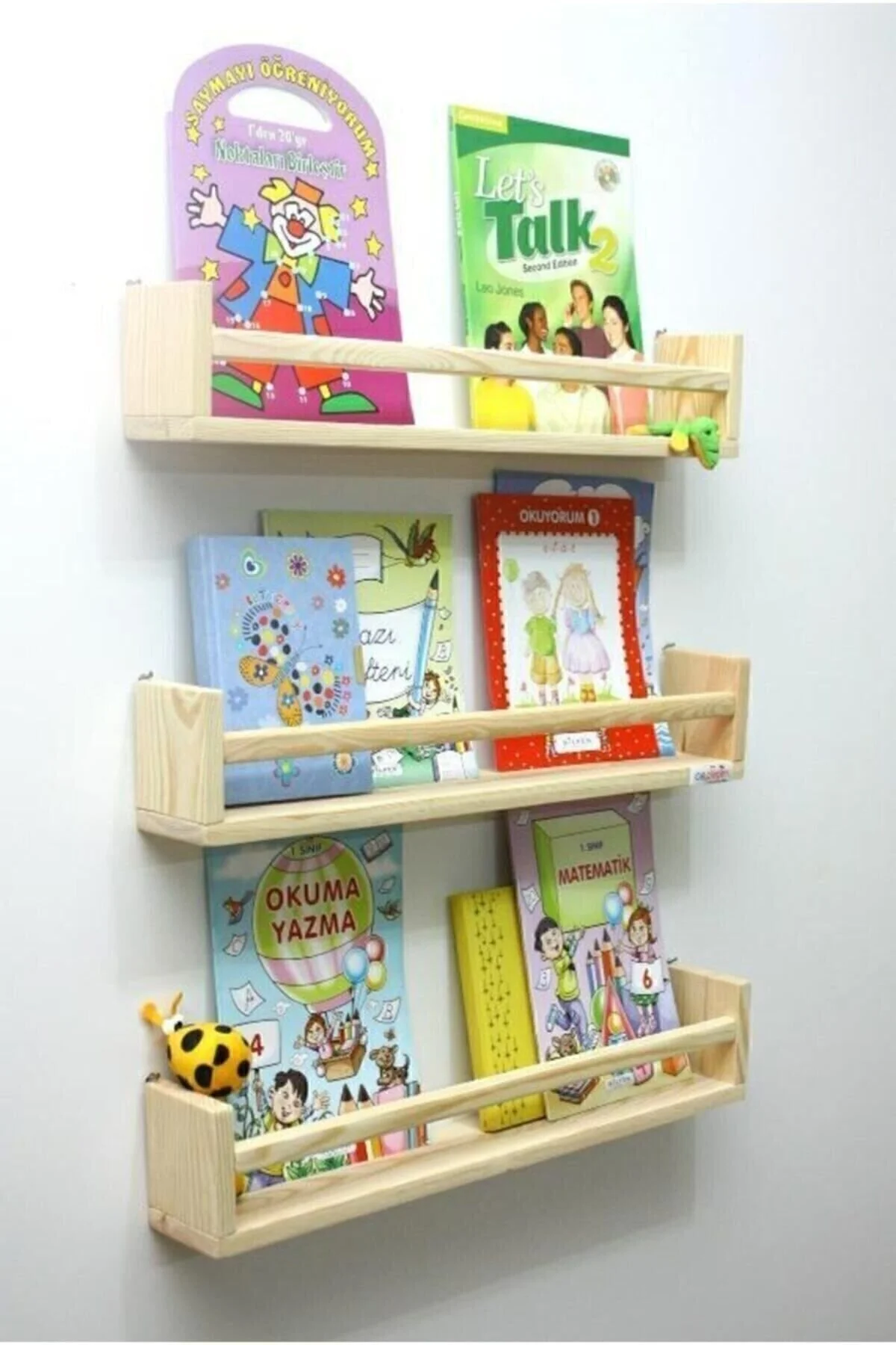 WoodWoork Bej Montessori Kitaplık 3lü" Duvar Rafı Fiyatı