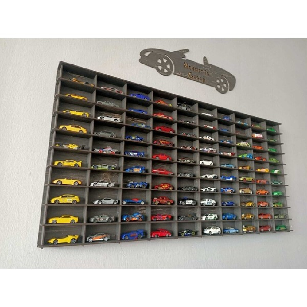 Woody City Ahşap Araba Rafı 100 'lü Dekoratif Eskitme Siyah 1/64 (Hotwheels ve Matchbox Arabalar Için Uygundur) - 0 Bebek Oyuncakları Fiyatı
