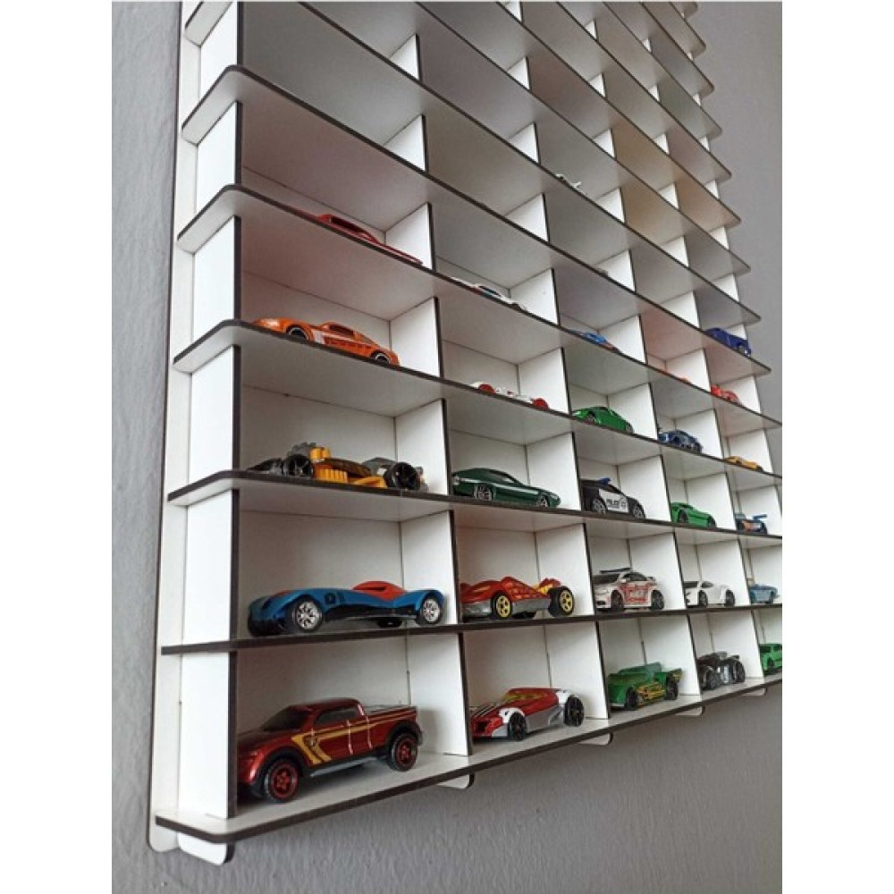 Woody City Ahşap Araba Rafı 100'LÜ Dikey Beyaz Renk (Hotwheels ve Matcbox Arabaları Için Uygundur) - 0 Bebek Oyuncakları Fiyatı