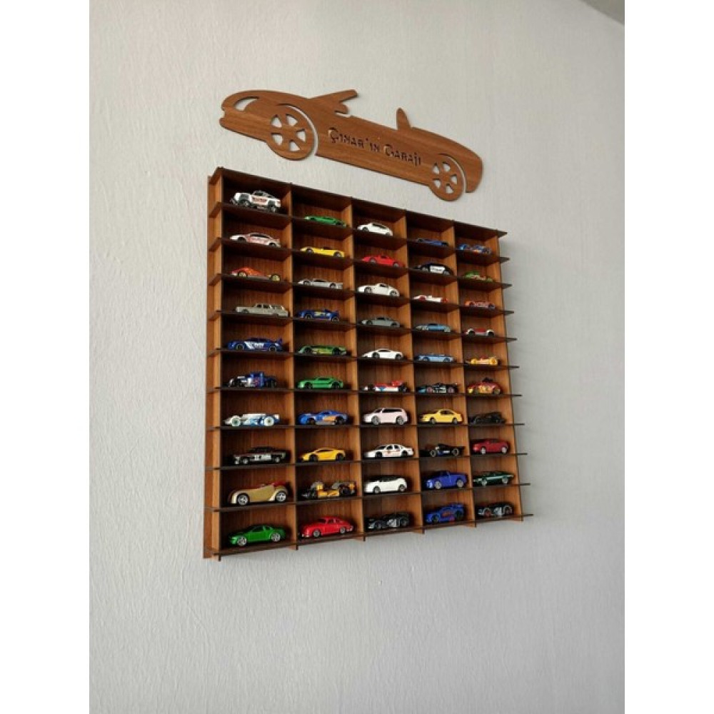Woody City Ahşap Oyuncak Araba Rafı 1/64 Araçlar Için (Ceviz) - Kahverengi - 0 Bebek Oyuncakları Fiyatı