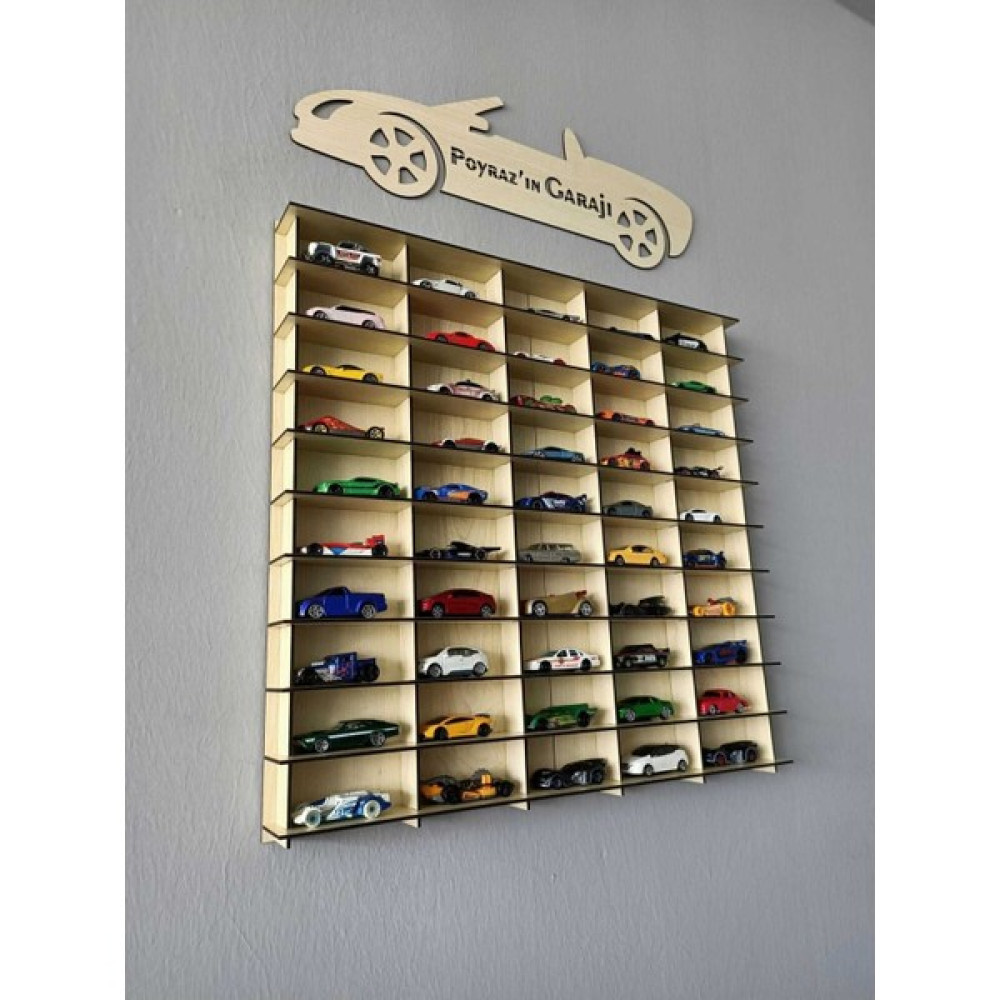 Woody City Oyuncak Araba Rafı 50'li 1/64 (Hotwheels ve Matcbox Arabaları Için Uygundur) - Ahşap Desenli - 0 Bebek Oyuncakları Fiyatı