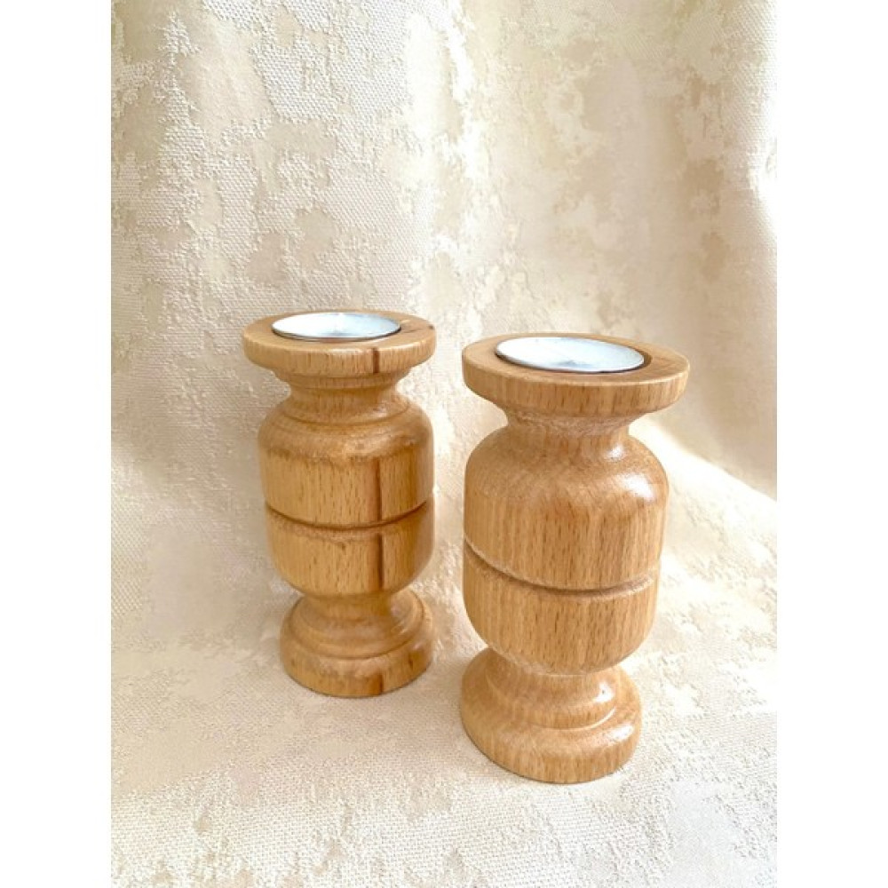 Woody Design Twin Dekoratif Ahşap Mumluk ( 2 Adet ) Şamdan Fiyatı
