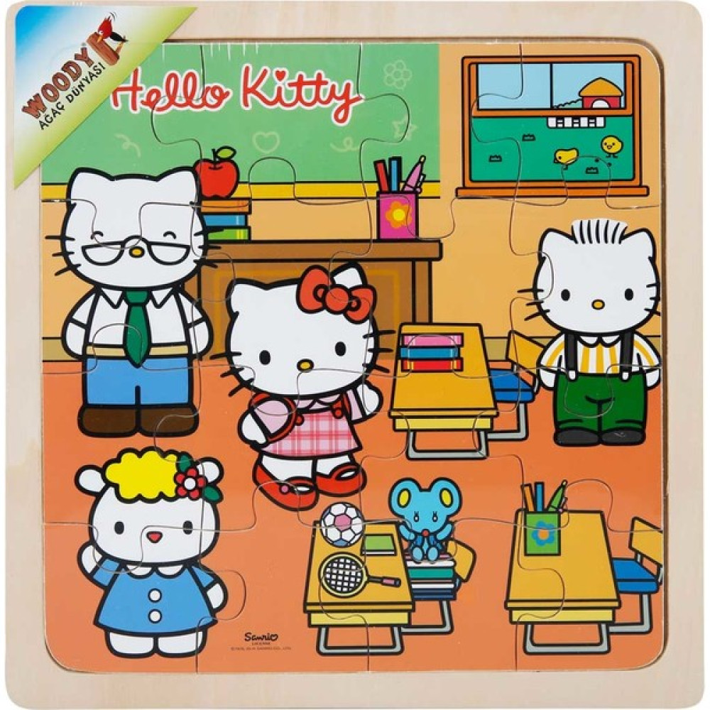 Woody Hello Kitty Okulda 16 Parça Ahşap Yapboz (25x25 cm) Puzzle & Aksesuarları Fiyatı