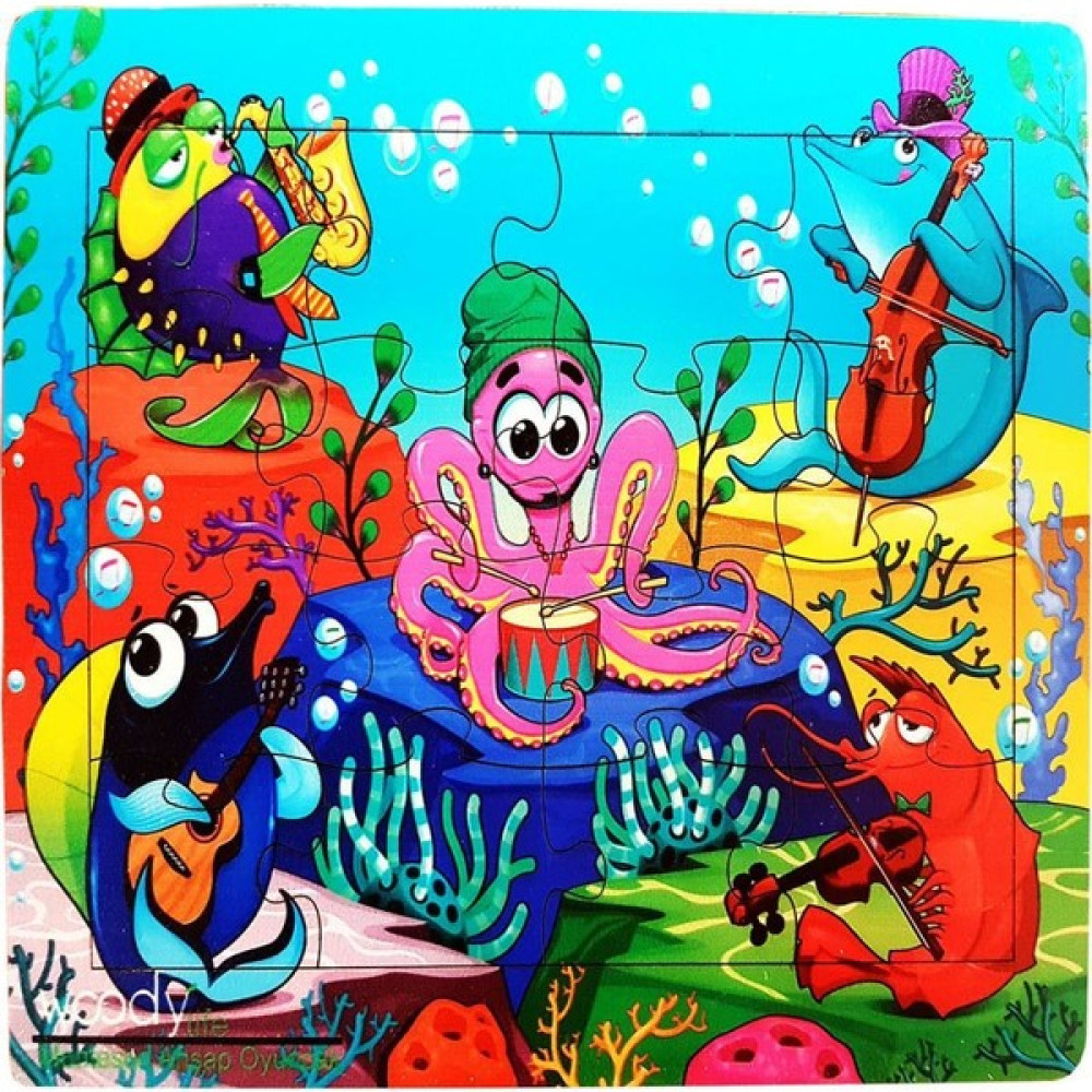 Woody Life Deniz Canlıları Tasarımlı 16 Parça Ahşap Puzzle Yapboz Kız Erkek Oyun Oyuncak Bebek Oyuncakları Fiyatı