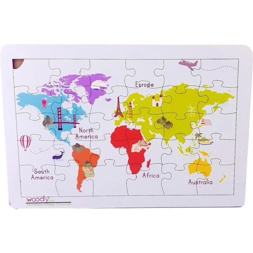 Woody Life Woodylife Harita 35 Parça Puzzle Yapboz Eğitici Çocuk Oyuncak Bebek Oyuncakları Fiyatı