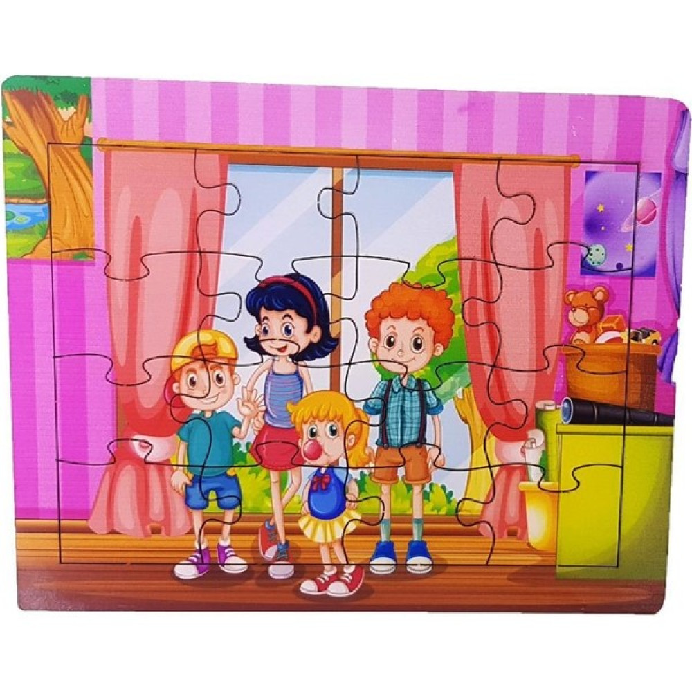 Woody Life Woodylife Sevimli AILE16 Parça Puzzle Yapboz Eğitici Çocuk Oyuncak - Renkli Bebek Oyuncakları Fiyatı