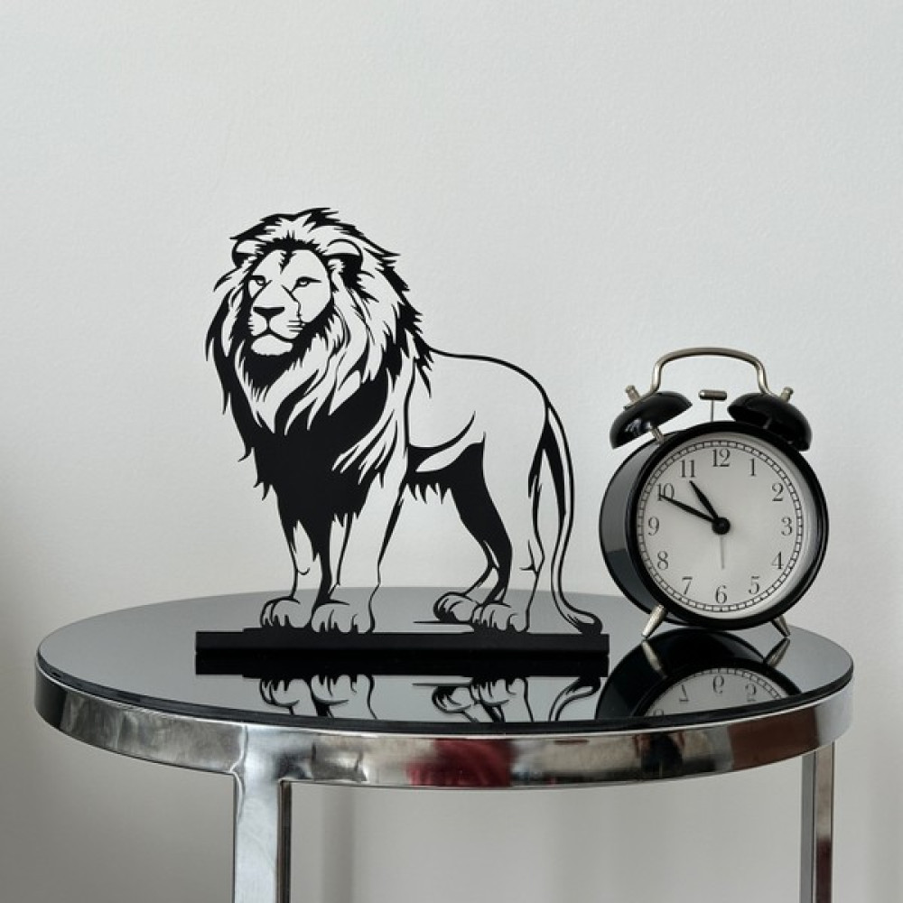Woody Metal Aslan Mini Masa Raf Dekoru, Dekoratif, Kedi Biblo, Minimal Dekor, Masaüstü Ofis Hediyesi, Masaüstü Süs Eşyası,heykel Biblo Fiyatı