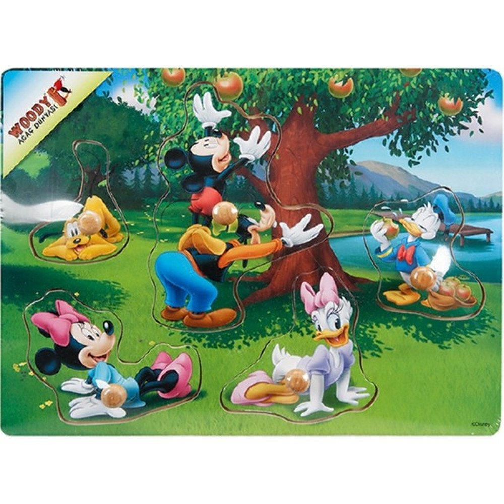 Woody Mickey Mouse Ve Arkadaşları 5 Parça Tutmalı Ahşap Bul Tak Yapboz Elma Ağacı Bebek Oyuncakları Fiyatı