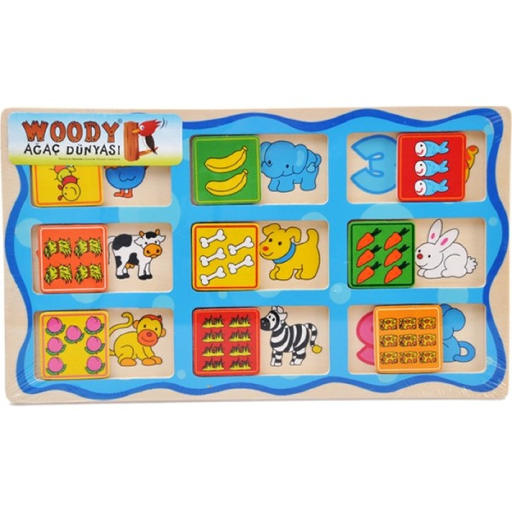 Woody Resimli Ahşap Kaydırmalı Yapboz Puzzle Hayvanlar Bebek Oyuncakları Fiyatı