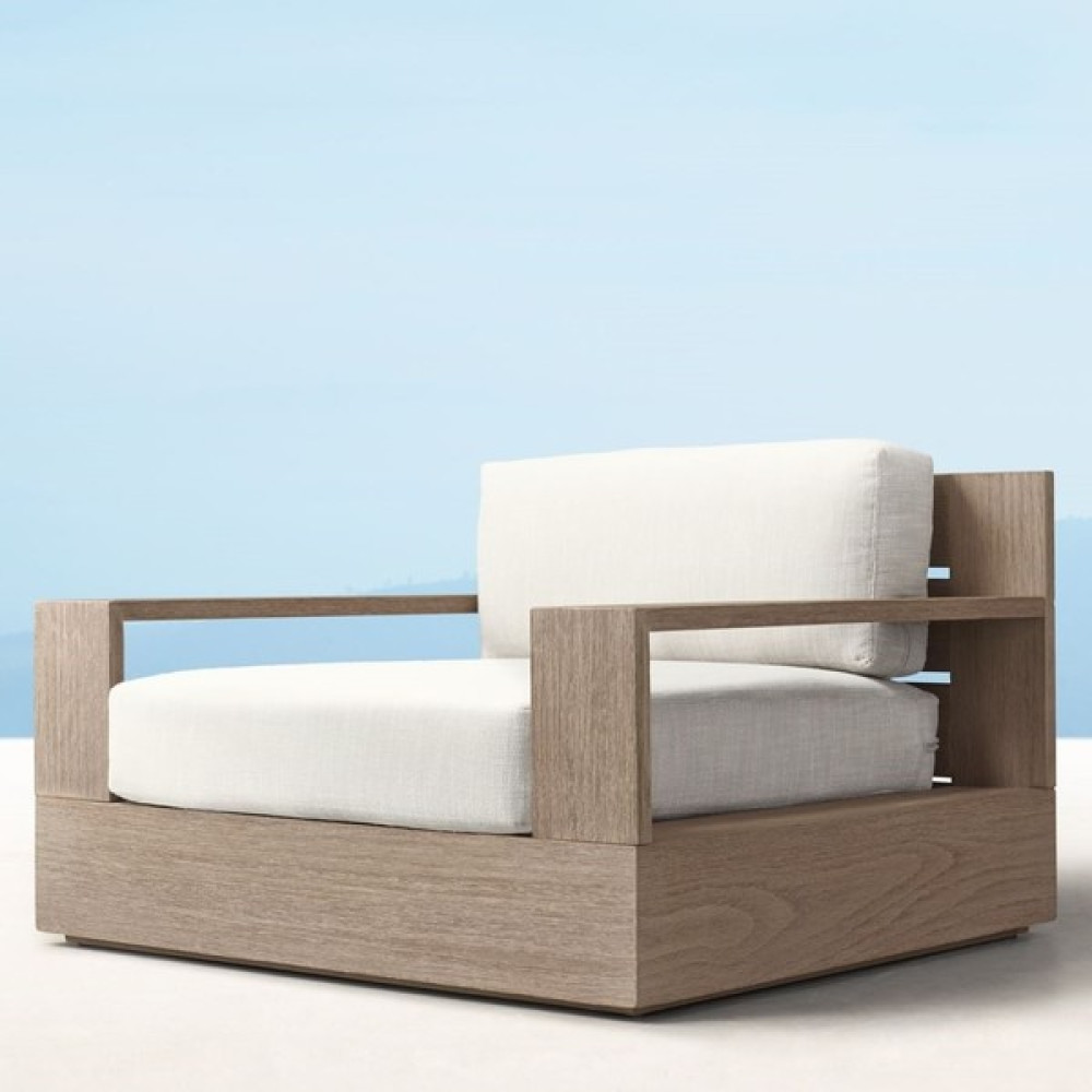 Woodyclass Venice Modern Doğal Ahşap Tekli Koltuk - Lounge - Sofa - Bahçe - Sedir -Salon - Outdoor - Ofis - Loca - Beach Bahçe Koltuğu Fiyatı