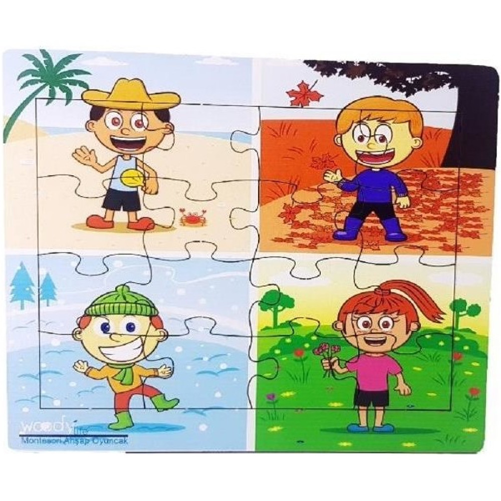 Woodylife Ahşap Puzzle 16 Mevsimler Yapboz Eğitici Çocuk Oyunca - Renkli Bebek Oyuncakları Fiyatı