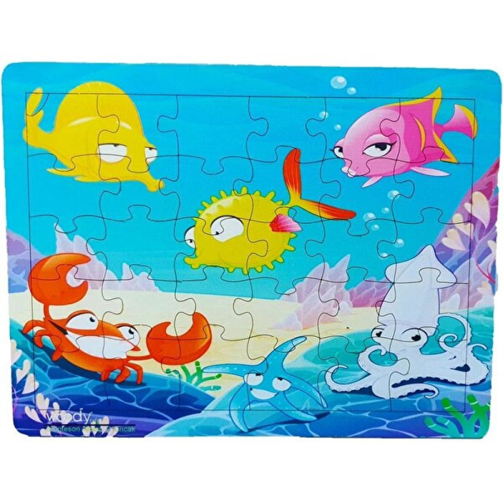 Woodylife Deniz Altı Maceraları Ahşap 30 Parça Puzzle Yapboz Eğitici Çocuk Oyuncak Bebek Oyuncakları Fiyatı