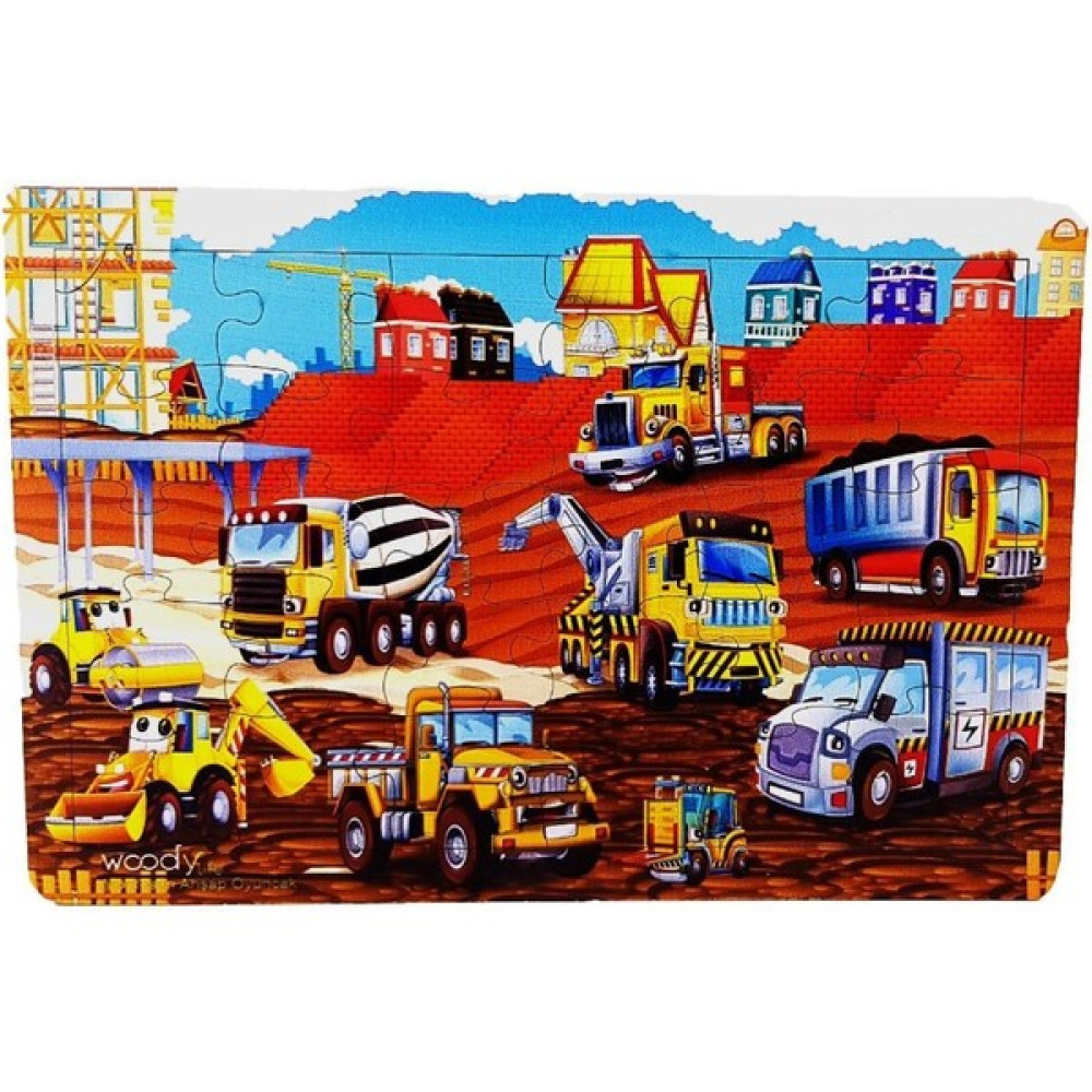 Woodylife Iş Makineleri 35 Parça Puzzle Yapboz Eğitici Çocuk Oyuncak Eğitici Oyuncak Fiyatı