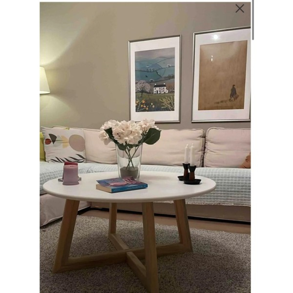 woodywood 90 cm Yuvarlak Orta Sehpa Mdf - BEYAZ Orta Sehpa Fiyatı