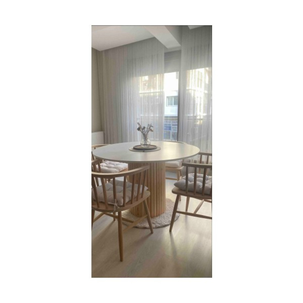 woodywood Yemek Masası Yuvarlak Özel Tasarım Beyaz Ahşap Model Mutfak Ofis Masası Çalışma Masası Balkon 120 cm - 120 x 120 Yemek & Mutfak Masası Fiyatı