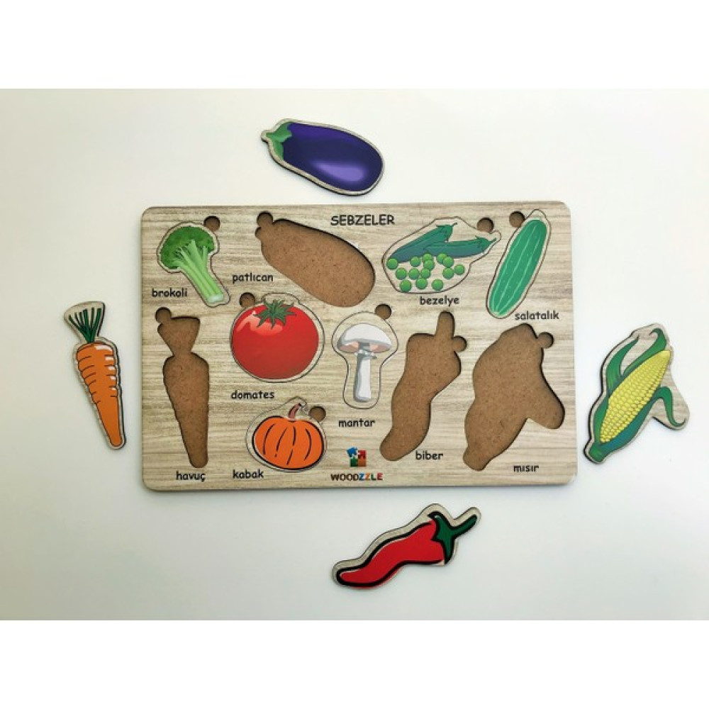 Woodzzle 10 Parça Ahşap Eğitici Öğretici Yapboz Bulmaca Sebzeler Bultak Ahşap Puzzle Çocuk Oyunu Montesorri Bebek Oyuncakları Fiyatı