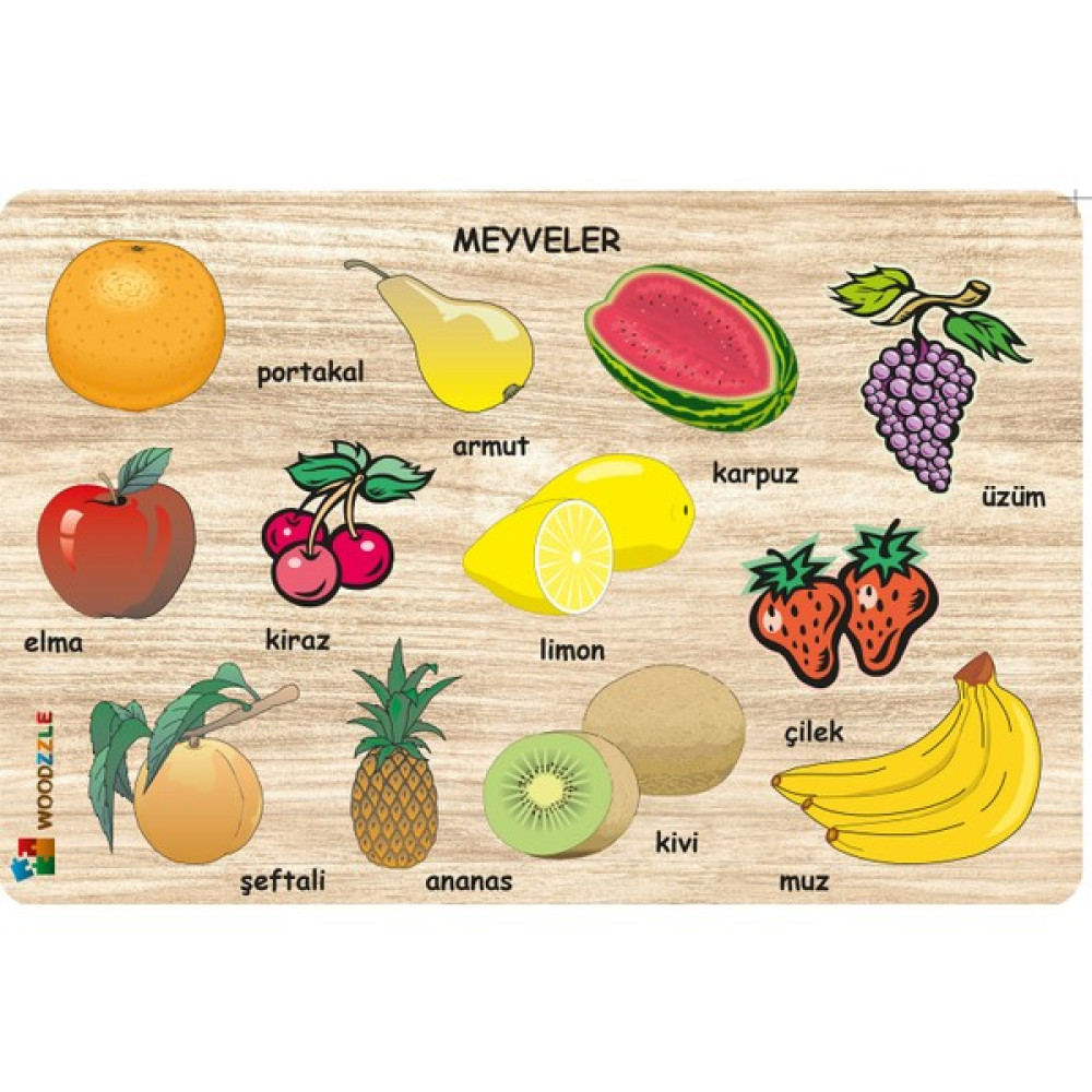 Woodzzle 12 Parça Ahşap Eğitici Öğretici Yapboz Bulmaca Meyveler Bultak Ahşap Puzzle Çocuk Oyunu Montesorri Bebek Oyuncakları Fiyatı