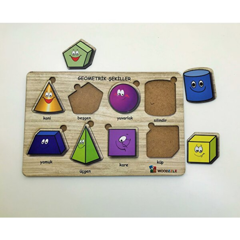 Woodzzle 8 Parça Ahşap Eğitici Öğretici Yapboz Bulmaca Geometrik Şekiller Bultak Ahşap Puzzle Çocuk Oyunu Bebek Oyuncakları Fiyatı