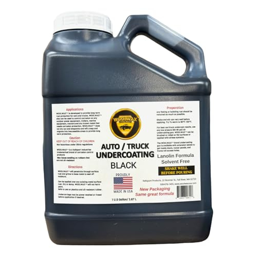 Woolwax 1-Gallon Jug. New Package. Same trusted formula. U.S.A. Made Lanolin Auto Truck Undercoating - Solvent Free - 2+ Year Corrosion Protection. Color: BLACK
