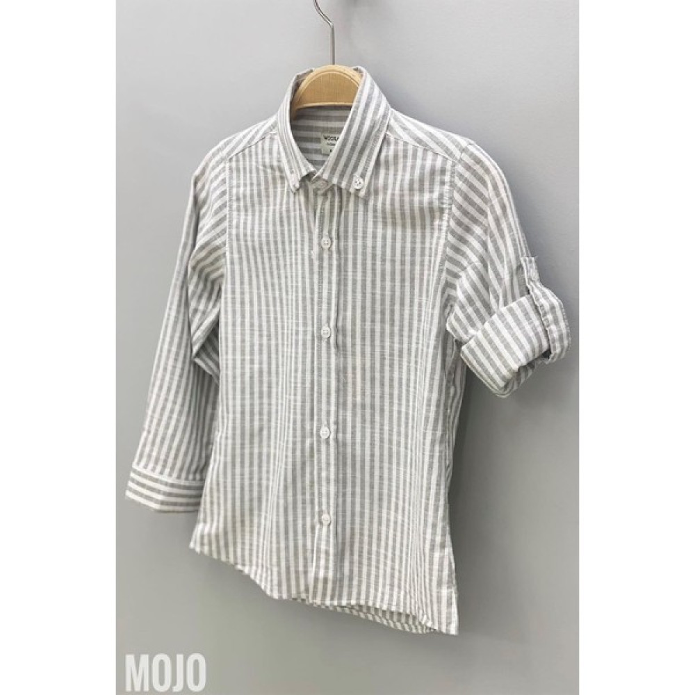 Woorage Mojo Erkek Çocuk Çizgili Spor Gömlek 1015 Gri Erkek Çocuk Gömlek Fiyatı