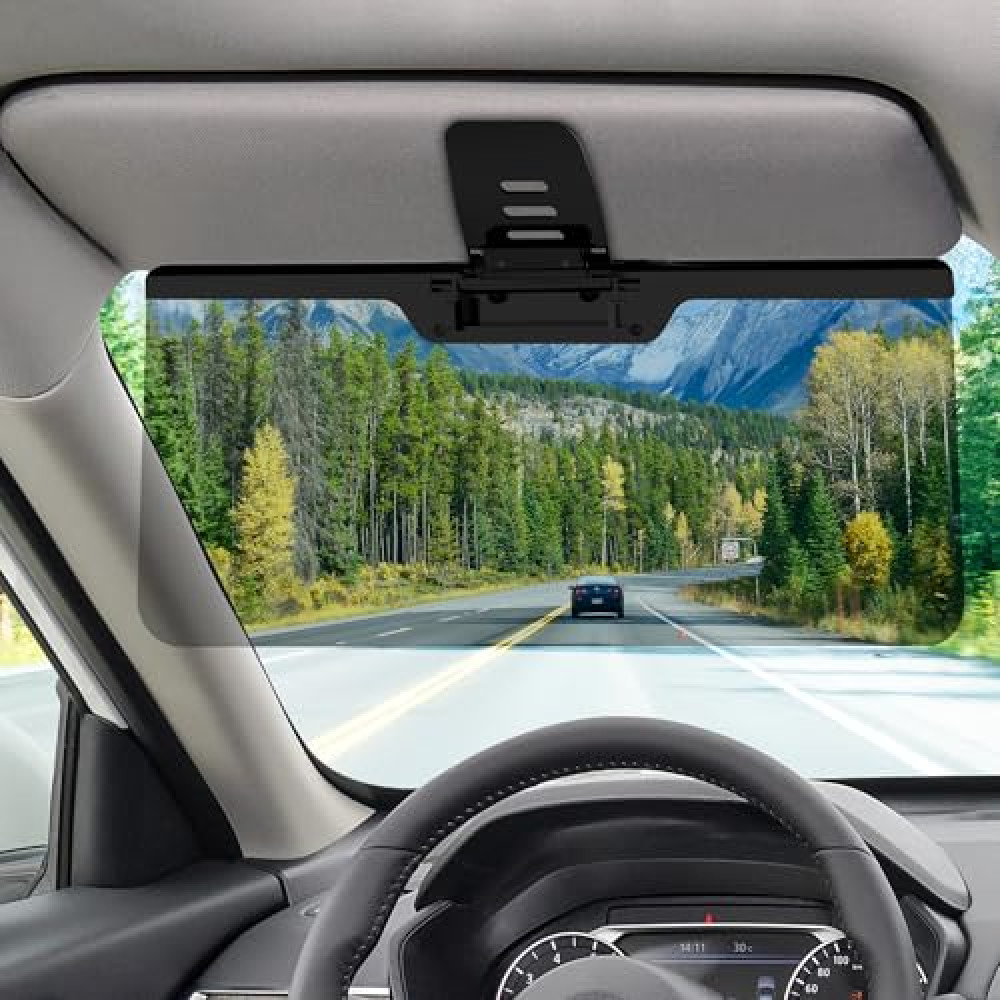 Woqucute Polarized Sun Visor Extender for Car, Upgraded UV400 Car Visor Extension Sun Blocker, Anti-Glare Sun Visor for Safe Driving, UV Protection