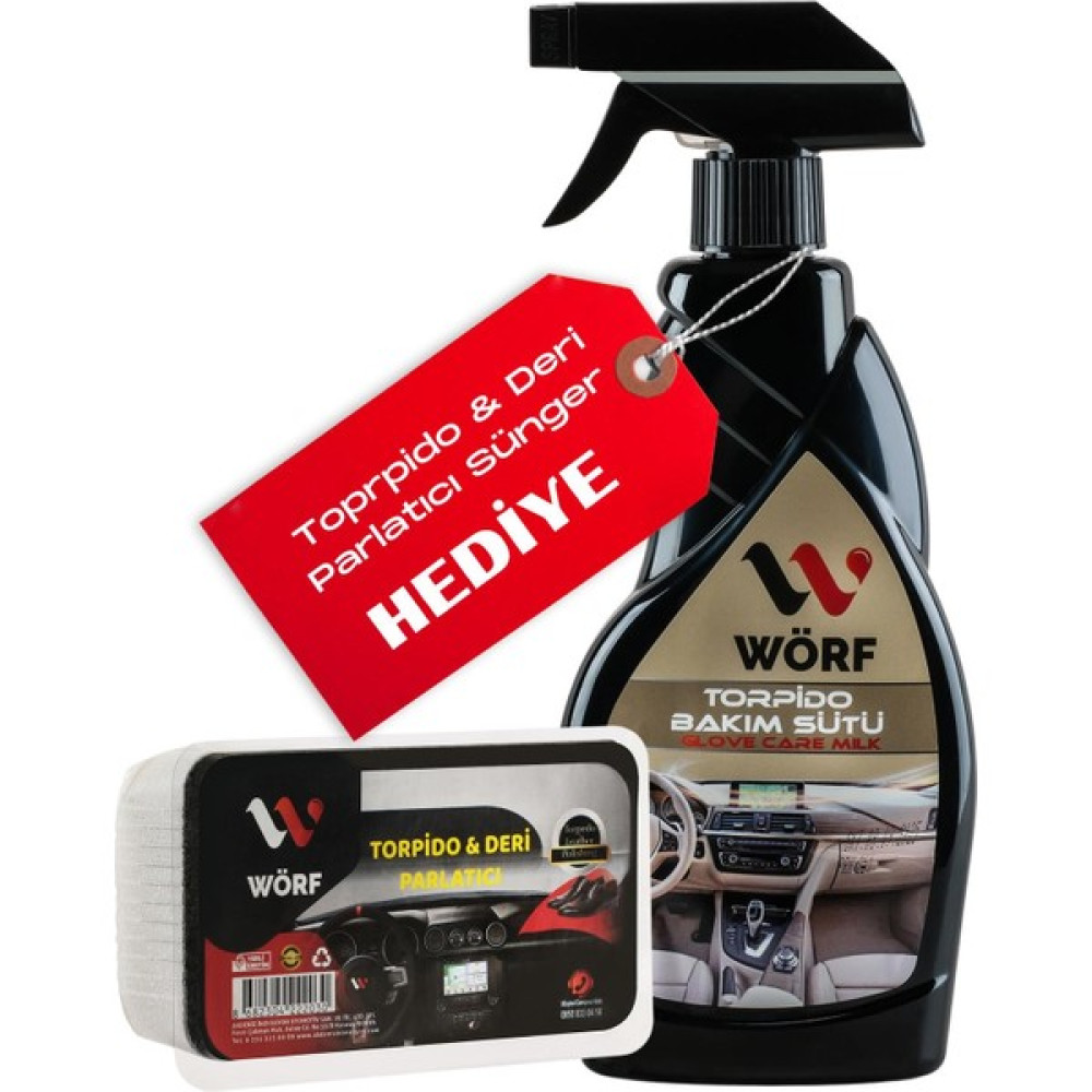 Wörf Torpido Bakım Sütü 500 ml + Torpido Parlatıcı Sünger Torpido Bakımı Fiyatı